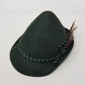 Vintage Lee's Matterhorn Green Wool Hat Mens Size 7 1/4 Peter Pan Cap
